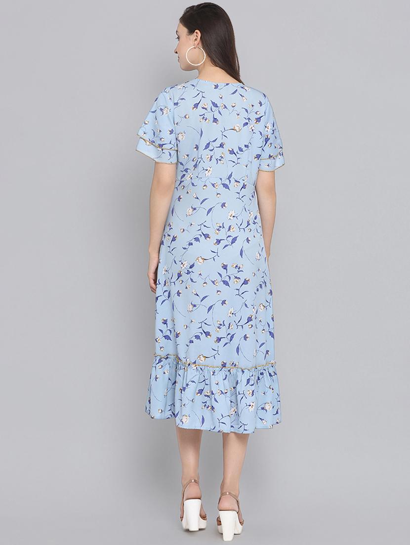 gathered hem floral a-line dress - 16507422 - Zoom Image - 3