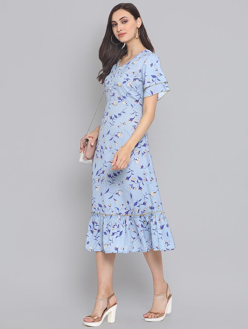gathered hem floral a-line dress - 16507422 - Zoom Image - 4