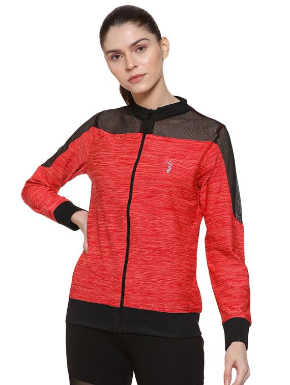 mesh detail mock neck jacket - 16507502 - Zoom Image - 1