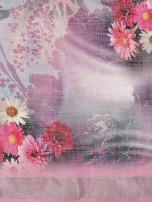 floral printed saree with blouse - 16508541 - Standard Image - 4
