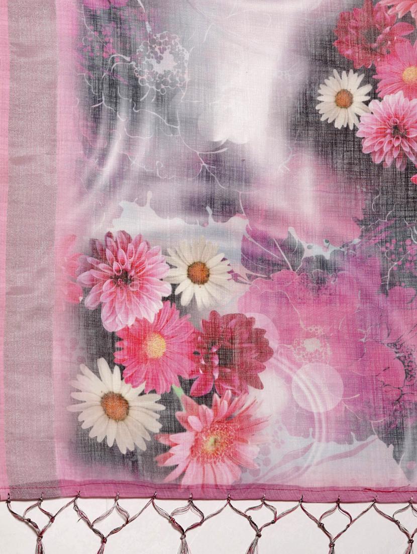 floral printed saree with blouse - 16508541 - Zoom Image - 5