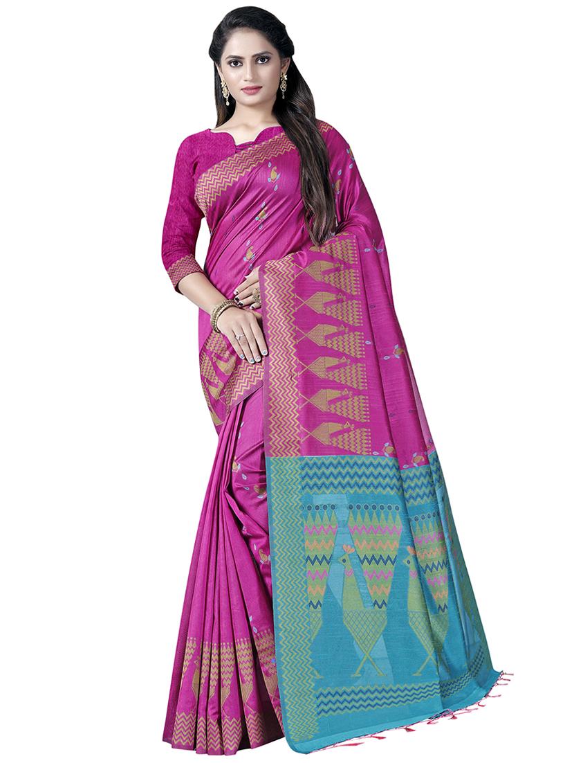conversational printed saree with blouse - 16508547 - Zoom Image - 1
