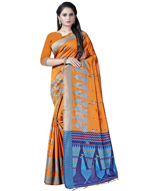conversational printed saree with blouse - 16508550 - Standard Image - 1