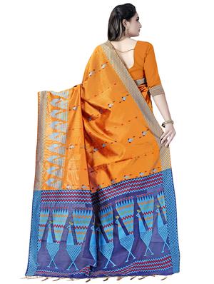 conversational printed saree with blouse - 16508550 - Standard Image - 2