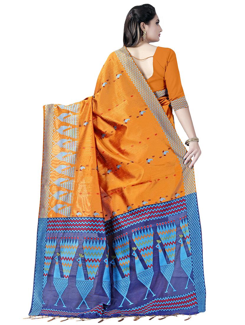 conversational printed saree with blouse - 16508550 - Zoom Image - 2
