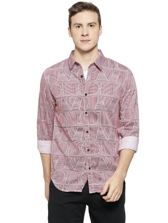 red printed casual shirt - 16508630 - Zoom Image - 1