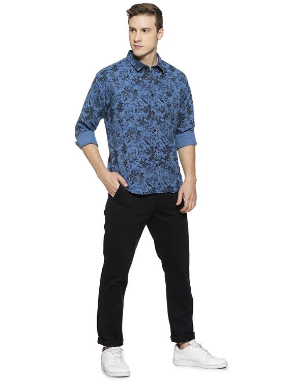 blue floral print casual shirt - 16508635 - Zoom Image - 4