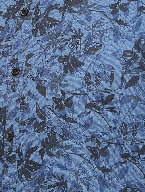 blue floral print casual shirt - 16508635 - Zoom Image - 5