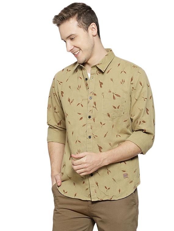 brown printed casual shirt - 16508637 - Zoom Image - 1