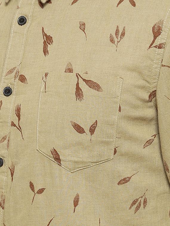 brown printed casual shirt - 16508637 - Zoom Image - 5