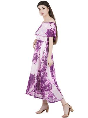 off shoulder cape sleeved a-line dress - 16508845 - Standard Image - 2