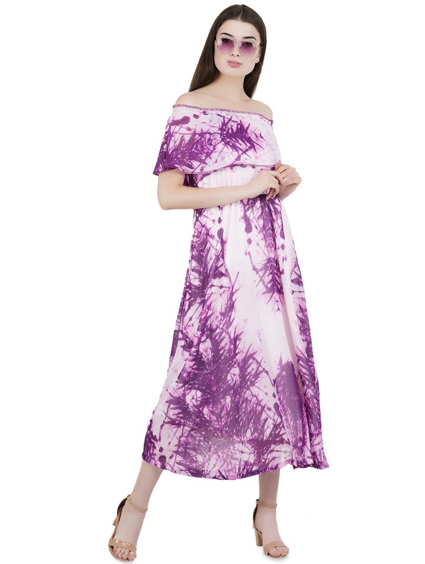 off shoulder cape sleeved a-line dress - 16508845 - Zoom Image - 1