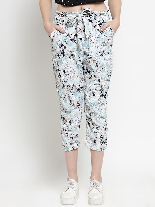 tie up waist abstract capri - 16508880 - Standard Image - 1