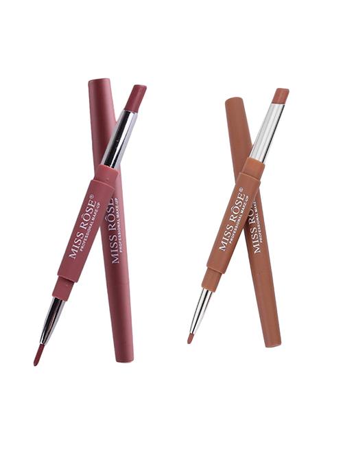 miss rose combo of 2 lip liner plus lipsticks shade 1 & 43 - 16509008 - Standard Image - 1