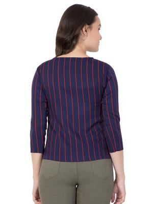 round neck striped top - 16509092 - Standard Image - 3