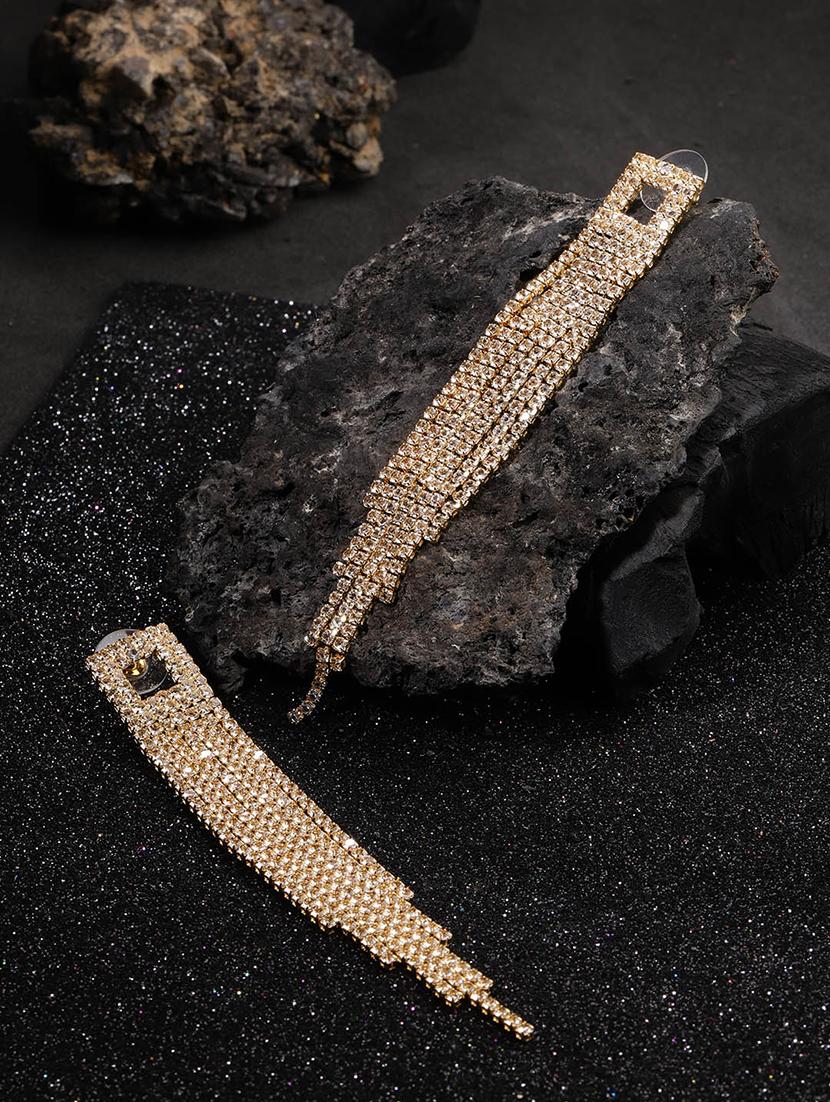 gold brass drop earring - 16509192 - Zoom Image - 1