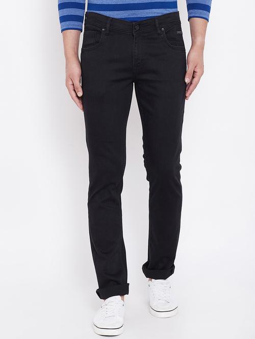 black solid plain jeans - 16509317 - Standard Image - 1