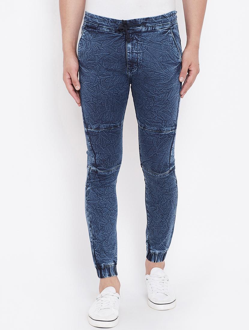 blue denim washed joggers - 16509321 - Zoom Image - 1