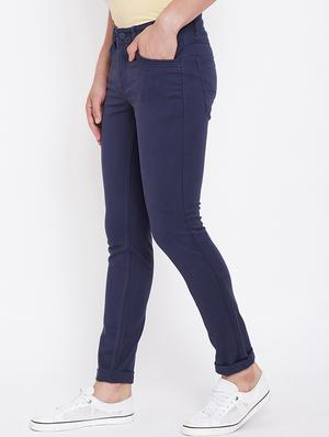 navy blue solid plain jeans - 16509348 - Standard Image - 2