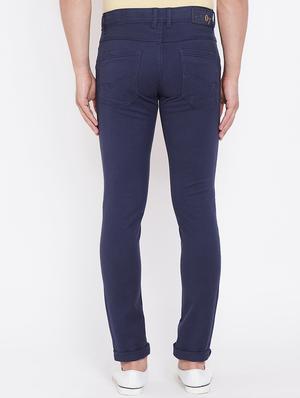navy blue solid plain jeans - 16509348 - Standard Image - 3