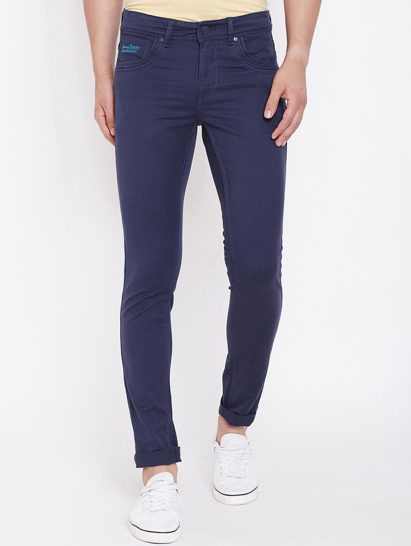 navy blue solid plain jeans - 16509348 - Zoom Image - 1