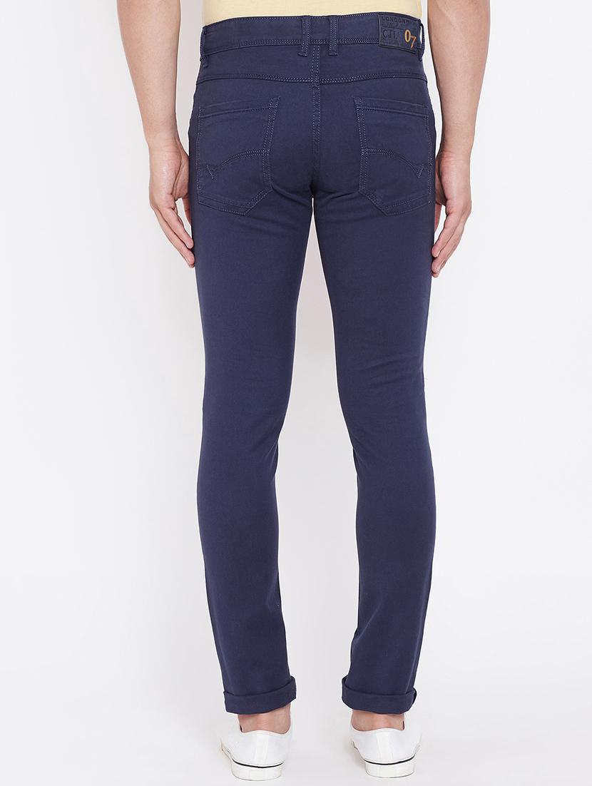 navy blue solid plain jeans - 16509348 - Zoom Image - 3