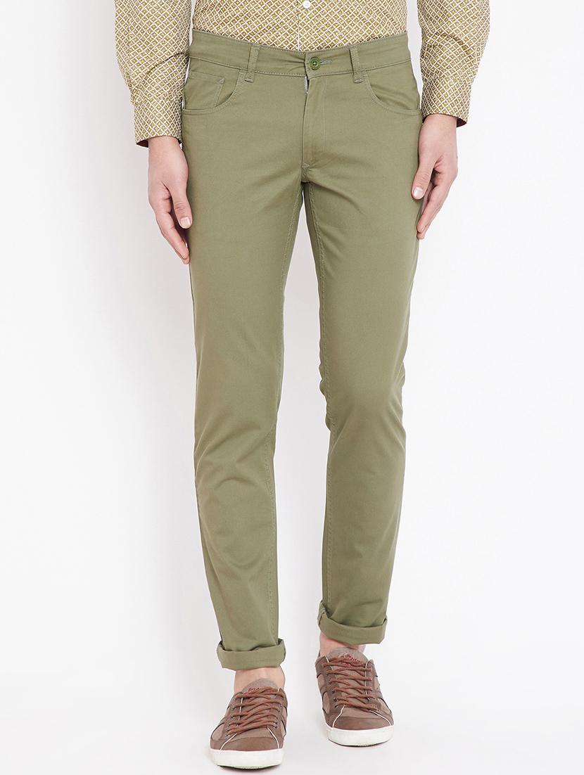 green solid chinos - 16509358 - Zoom Image - 1