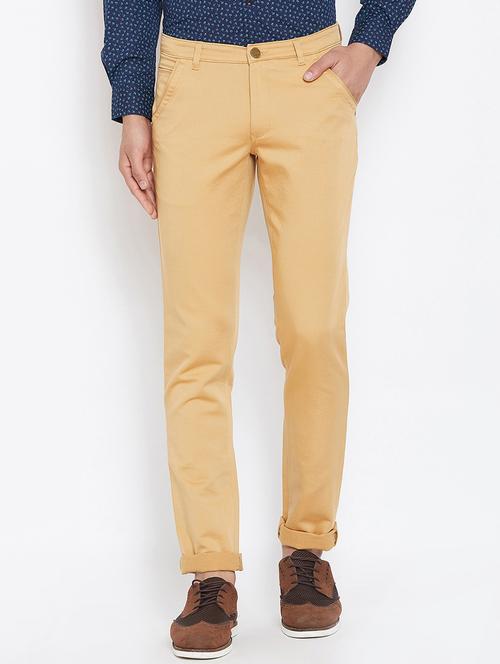 gold solid chinos - 16509363 - Standard Image - 1
