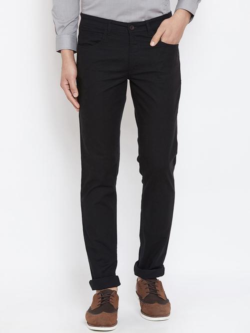 black solid chinos - 16509367 - Standard Image - 1