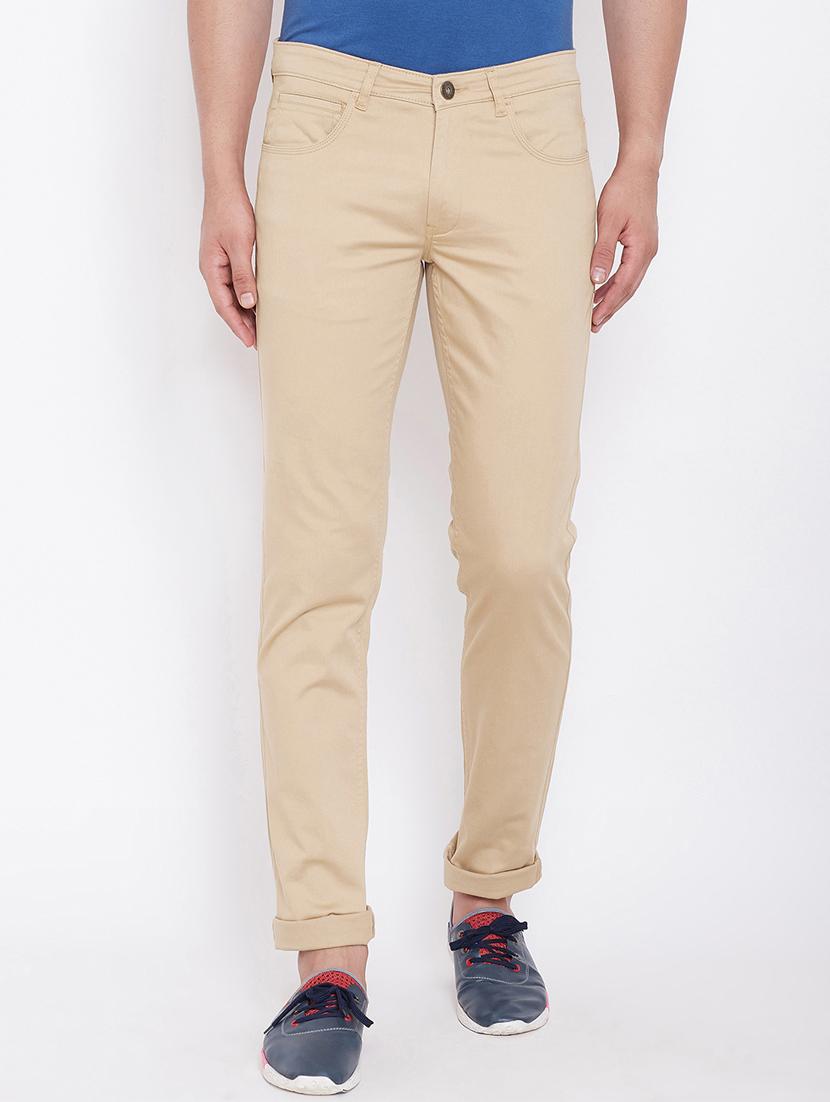 beige solid chinos - 16509369 - Zoom Image - 1