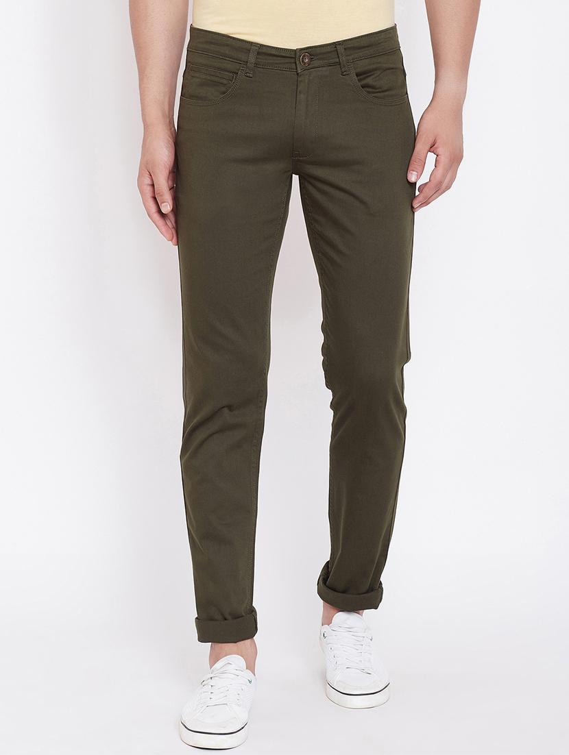 green solid chinos - 16509370 - Zoom Image - 1