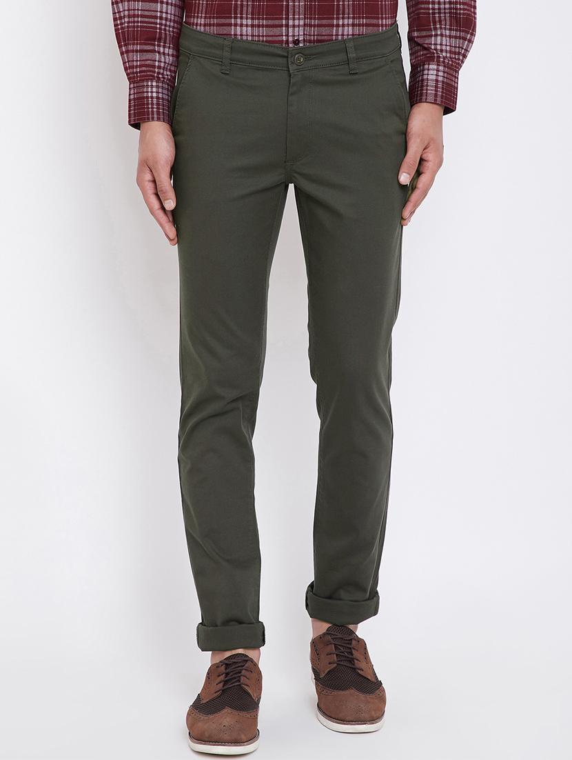 green solid chinos - 16509402 - Zoom Image - 1