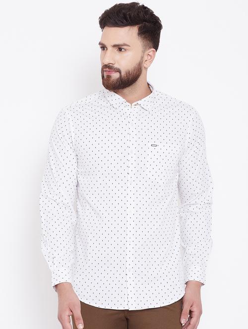 white printed casual shirt - 16509434 - Standard Image - 1