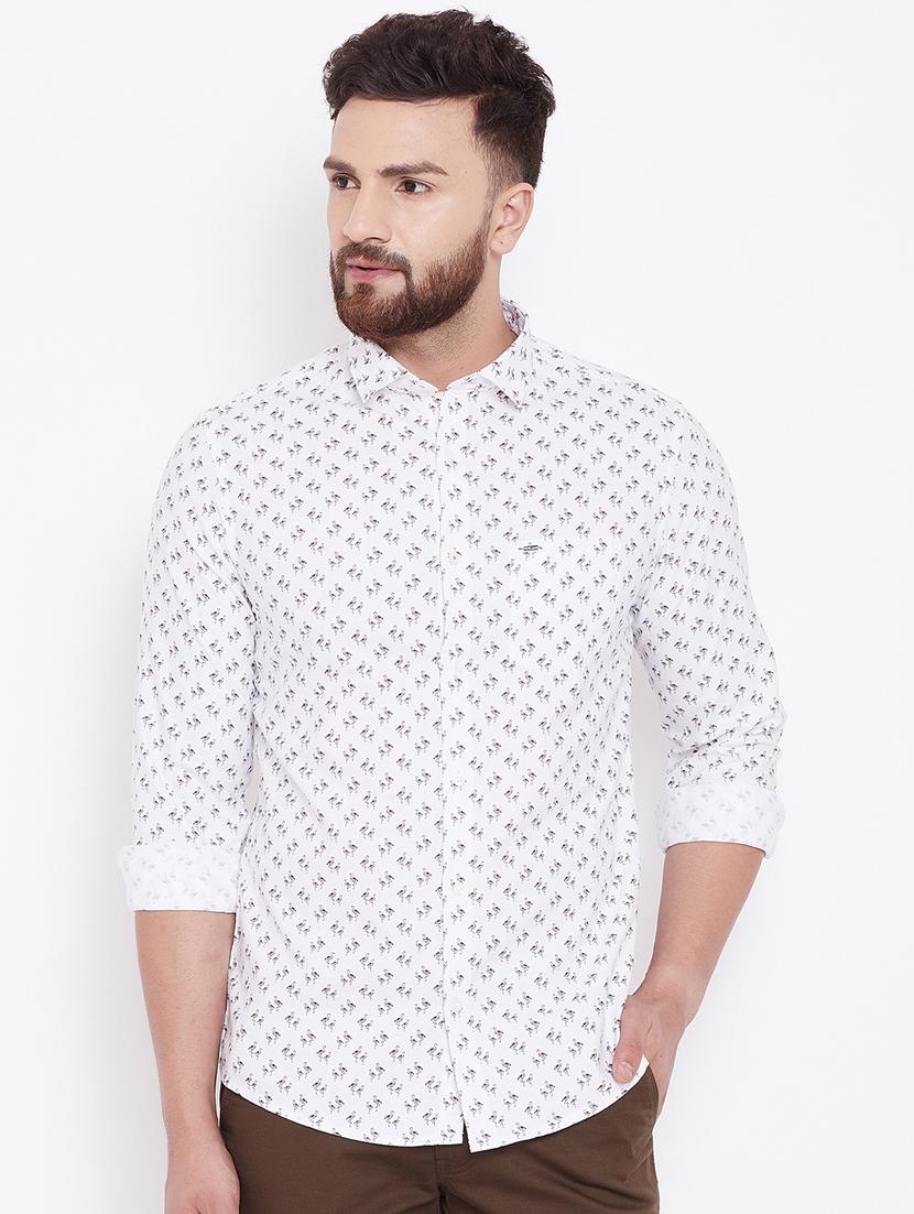 white printed casual shirt - 16509439 - Zoom Image - 1