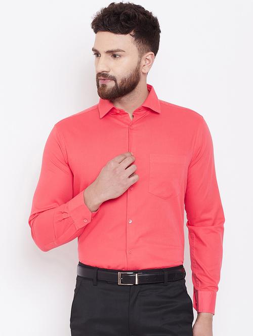 red solid formal shirt - 16509450 - Standard Image - 1