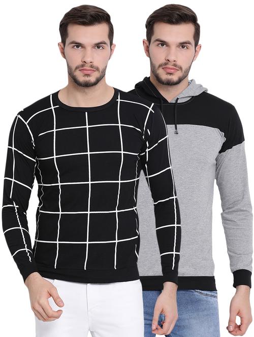 black and grey combo t-shirts - 16509535 - Very Small Image - 1