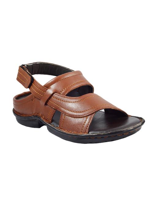 brown leather back strap sandals - 16510411 - Standard Image - 1