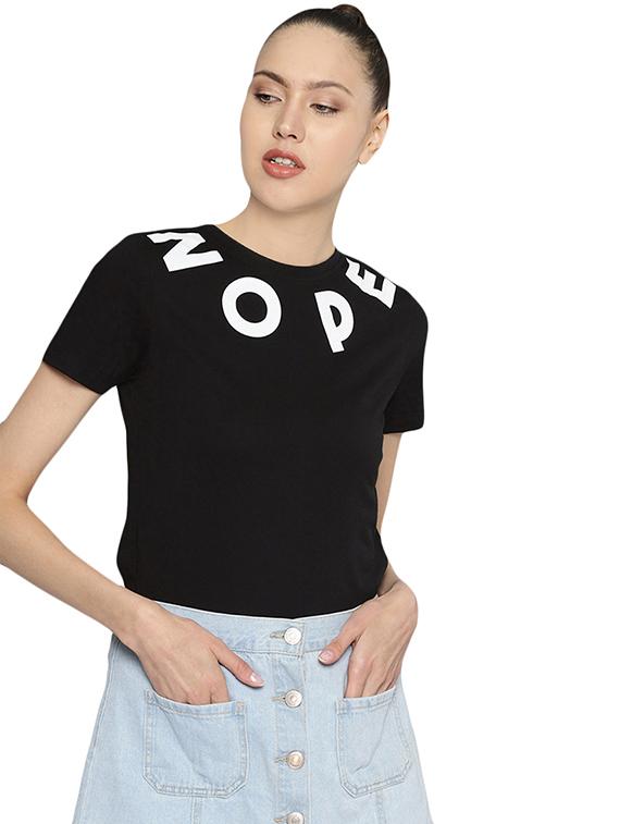 crew neck quirky text tee - 16510826 - Zoom Image - 1