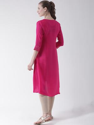 embroidered a-line kurta - 16511017 - Standard Image - 3