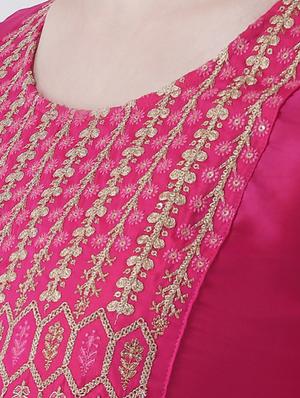 embroidered a-line kurta - 16511017 - Standard Image - 4