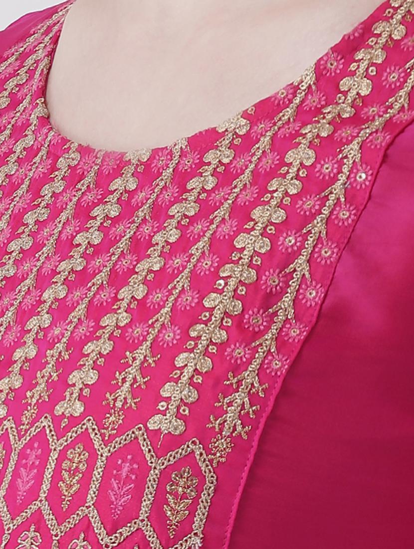 embroidered a-line kurta - 16511017 - Zoom Image - 4