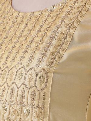 embroidered silk a-line kurta - 16511019 - Standard Image - 4