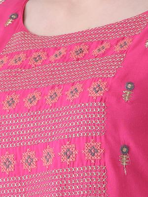 embroidered flared kurta - 16511386 - Standard Image - 4