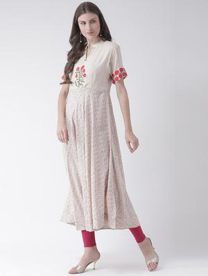 embroidered flared kurta - 16511391 - Standard Image - 2