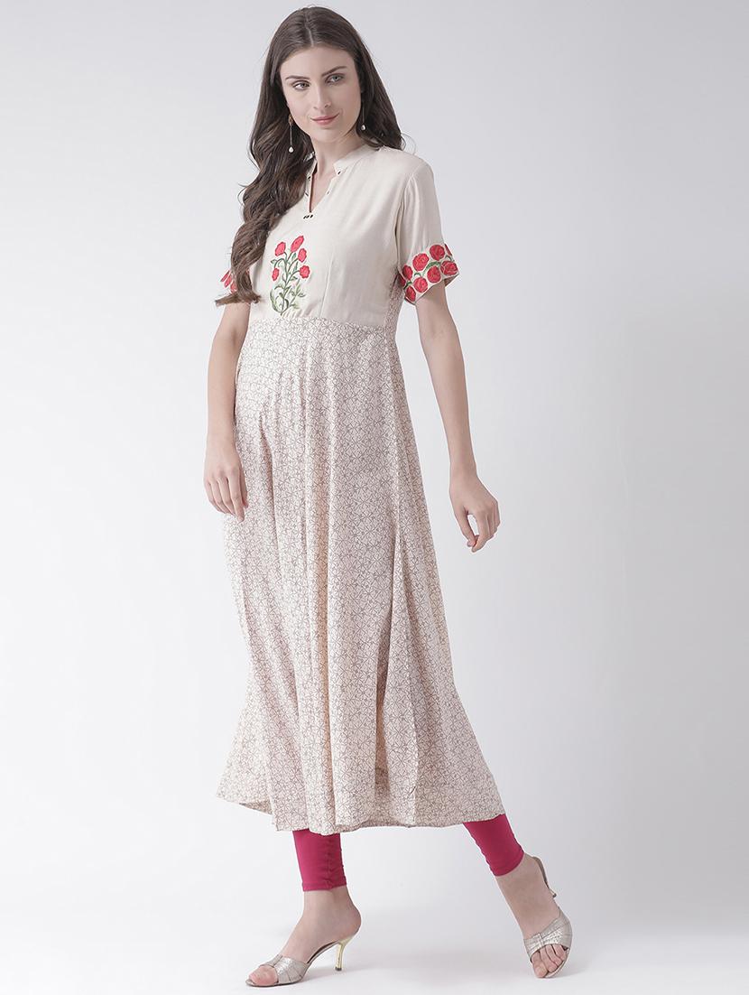 embroidered flared kurta - 16511391 - Zoom Image - 2