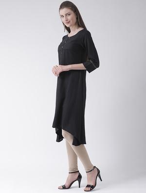 solid high low kurta - 16511393 - Standard Image - 2