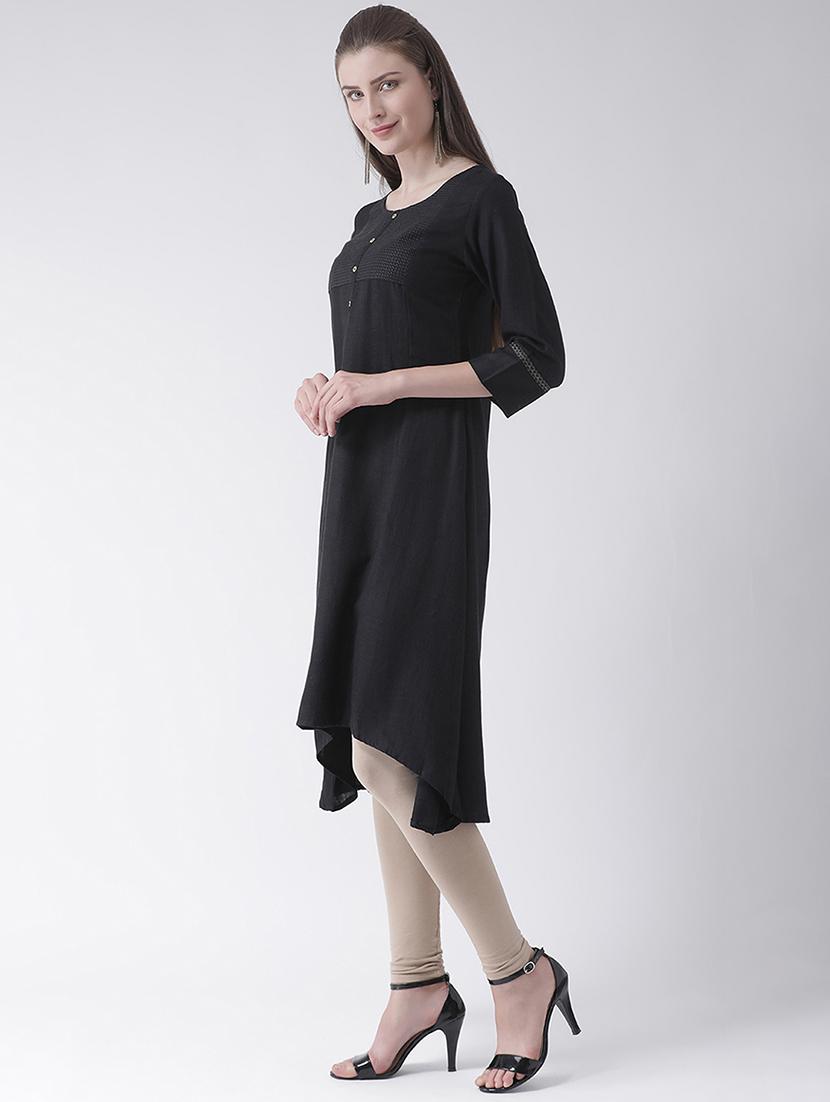 solid high low kurta - 16511393 - Zoom Image - 2