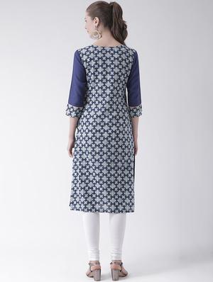 indigo straight kurta - 16511412 - Standard Image - 3