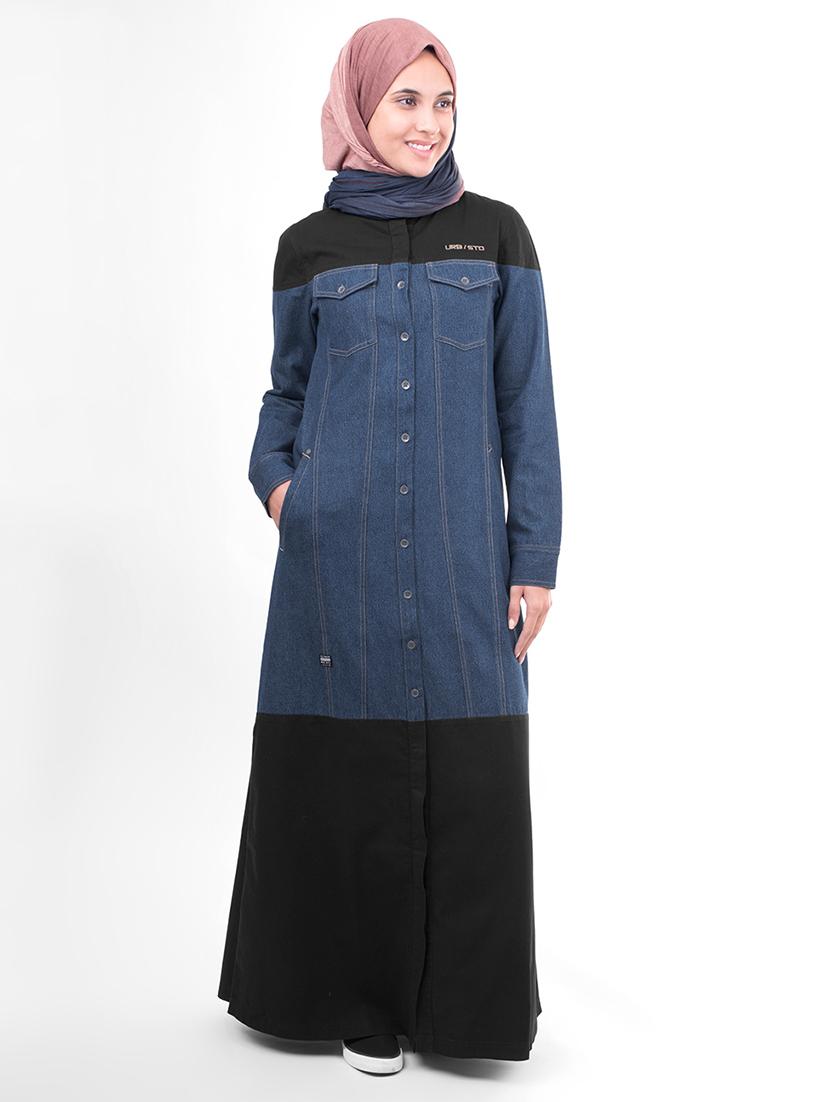 solid a-line cloaks & abaya - 16511514 - Zoom Image - 1