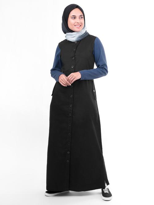 solid a-line cloaks & abaya - 16511519 - Standard Image - 1